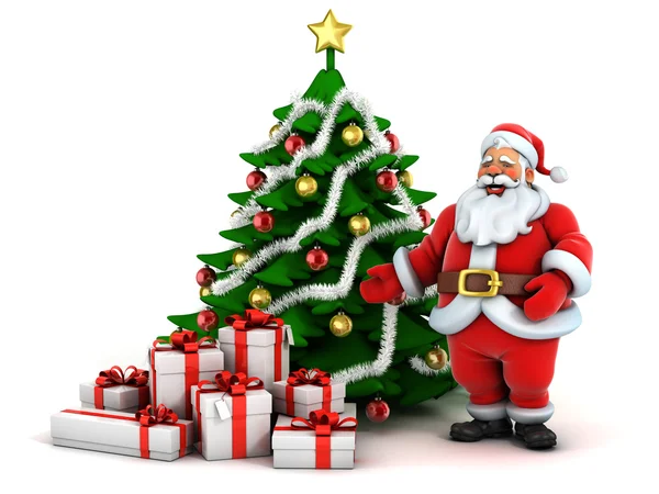 Árvore Santa com presentes — Fotografia de Stock