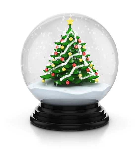 Snowdome christmas tree — Stock Photo, Image