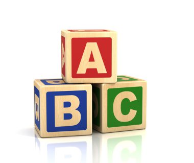 alfabe kavramı - abc küp beyaz zemin üzerine