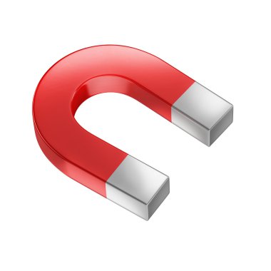 beyaz izole nal mıknatıs