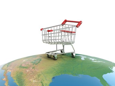 Dünya üzerinde alışveriş sepeti