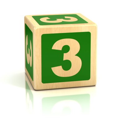 3 numara 3 tahta blok yazı tipi