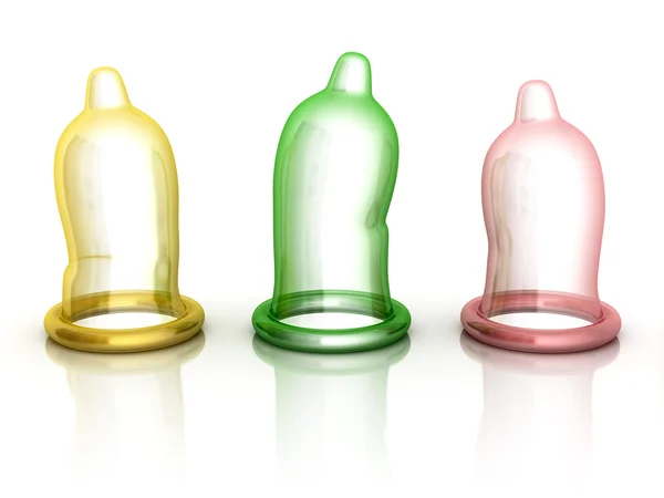 Preservativos isolados sobre branco — Fotografia de Stock