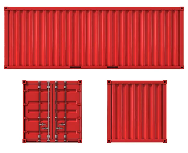 Cargo container voorzijde en achteraanzicht — Stockfoto