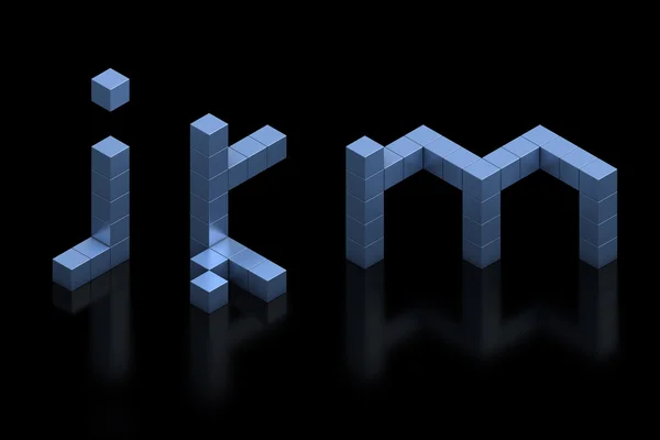 立体 3d 字体字母 j k m — 图库照片