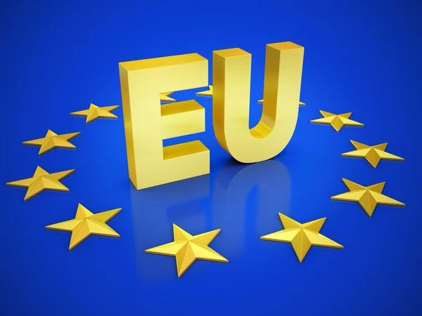 Ευρωπαϊκή Ένωση 3d απεικόνιση — Φωτογραφία Αρχείου