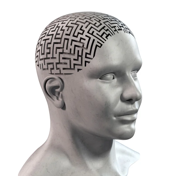 Laberinto de cabeza humana 3d —  Fotos de Stock
