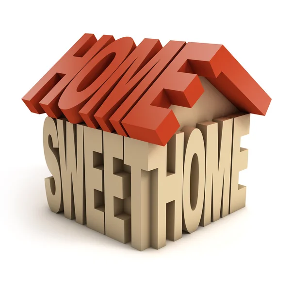 Home Sweet Home 3D Buchstaben — Stockfoto