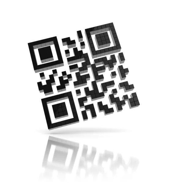 Kod QR dla 3d ikona — Zdjęcie stockowe