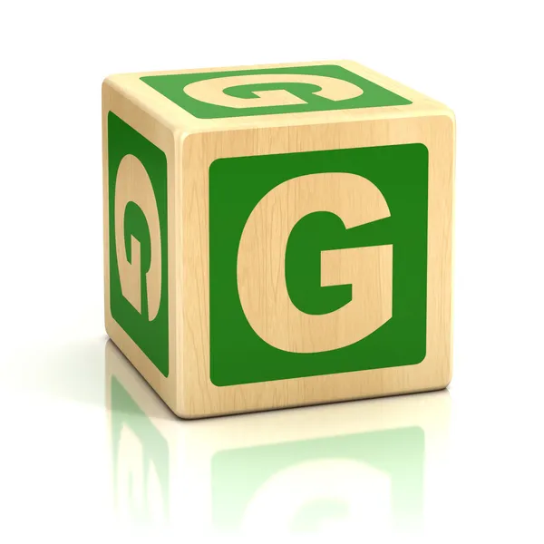 Písmeno g abeceda kostky písmo — Stock fotografie