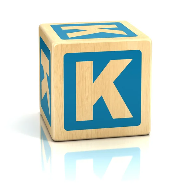 Letra k alfabeto cubos fonte — Fotografia de Stock