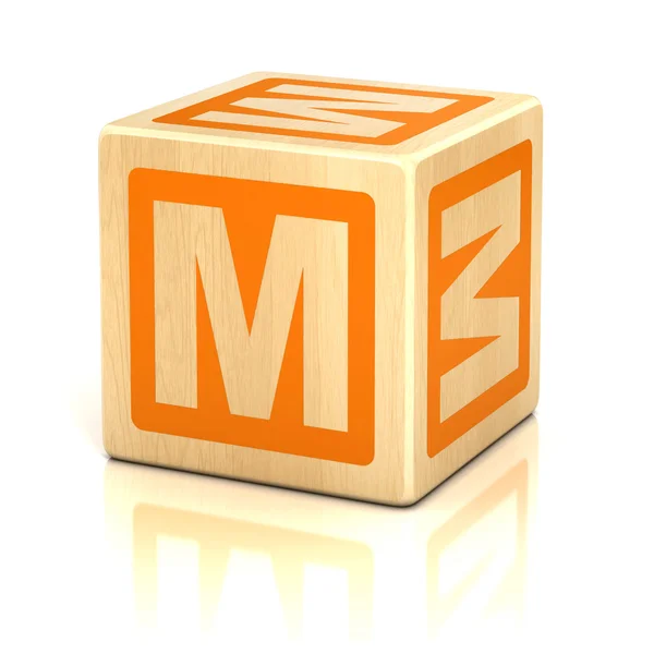 Шрифт кубиків літер m — стокове фото