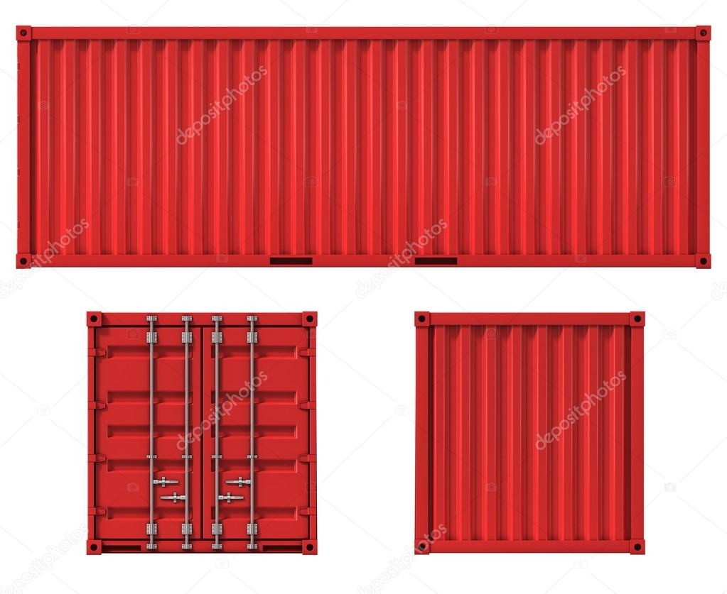 Cargo container front side and back view