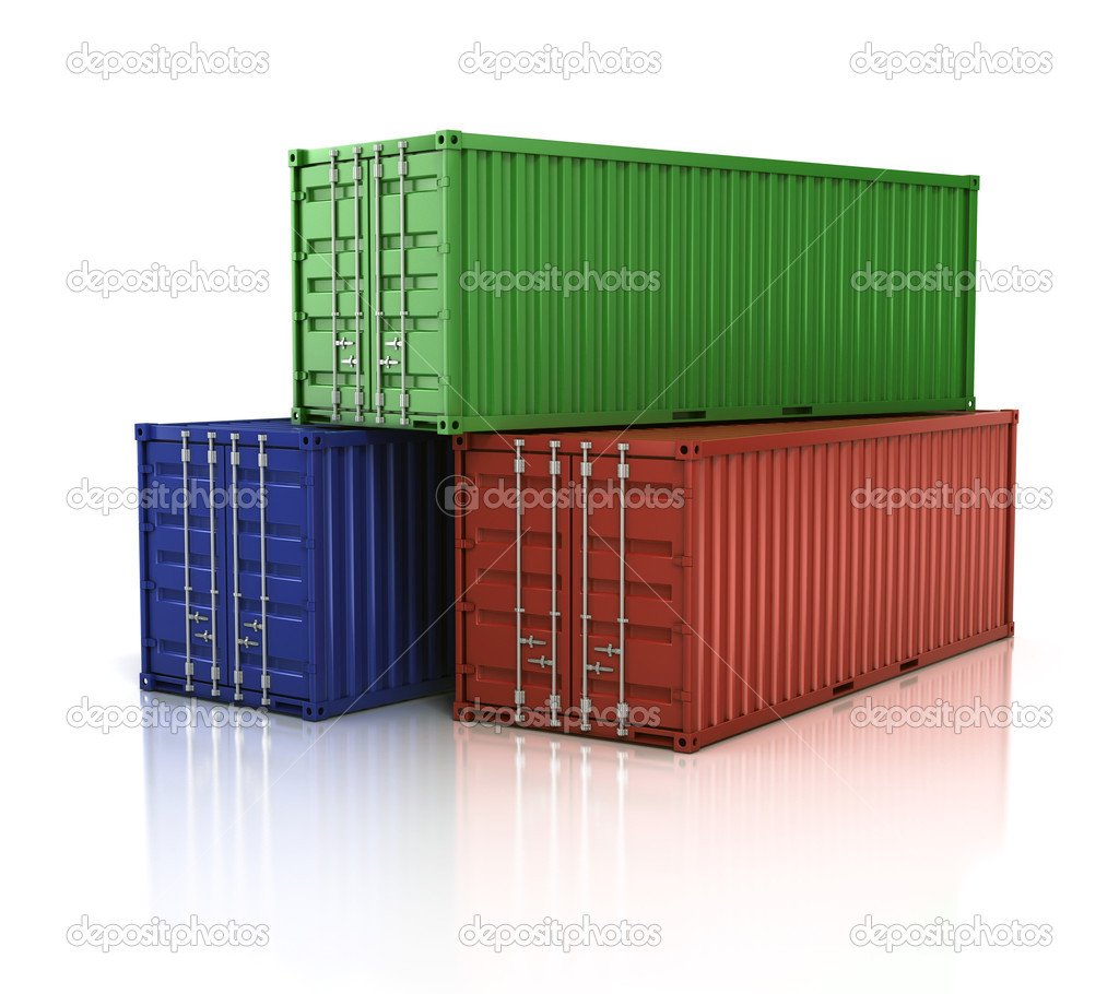 Stack of freight containers