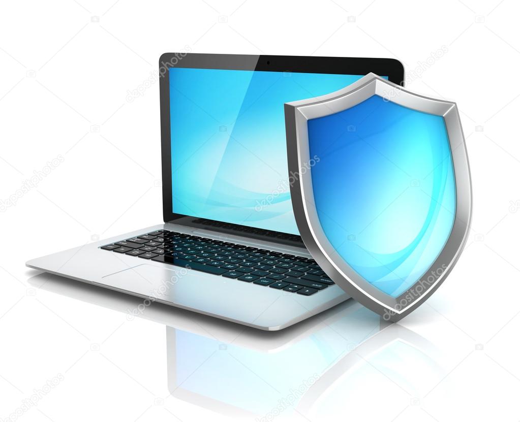 Laptop with shield