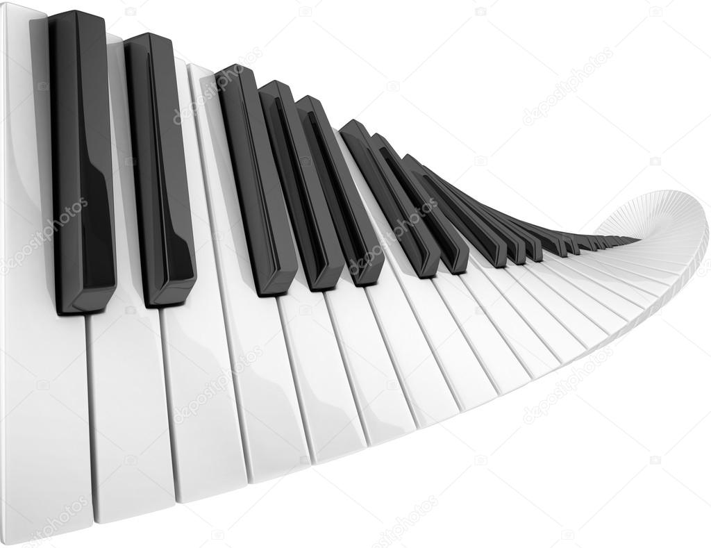 Abstract piano keyboard wave