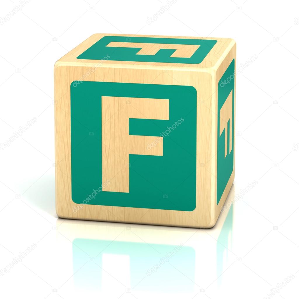 Letter f alphabet cubes font