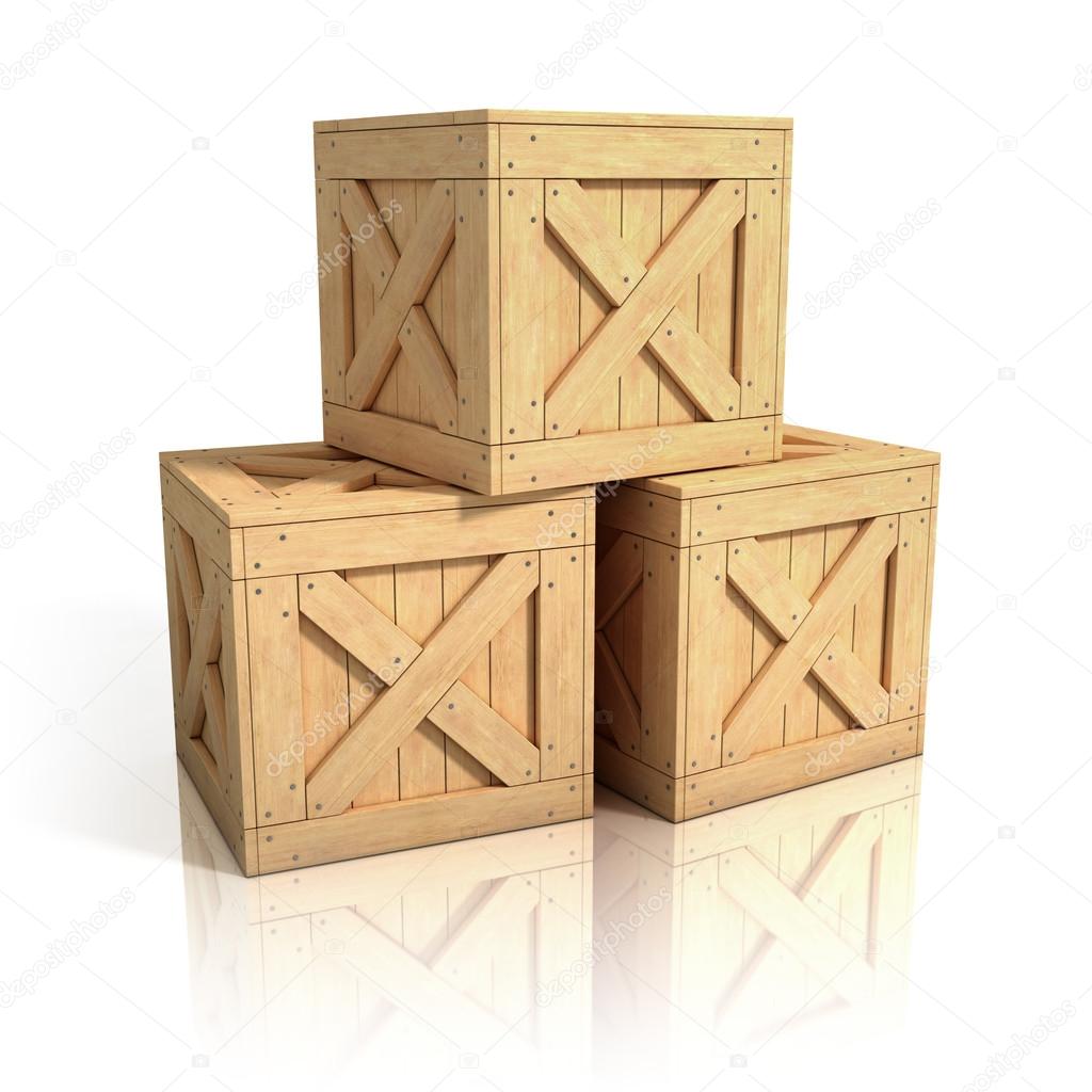 Wooden crates isolated — Stock Photo © koya979 25801849