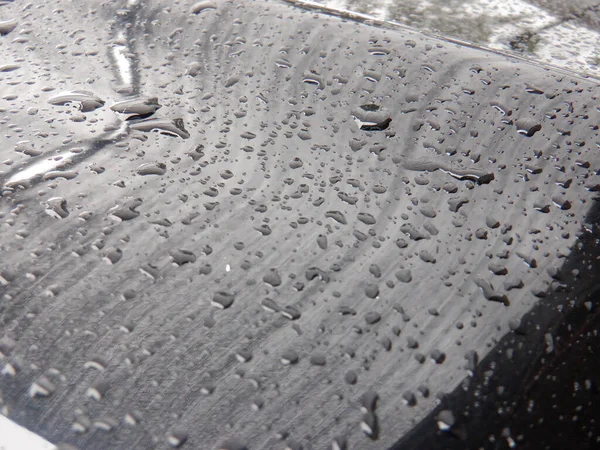 Gotas Água Carro Após Chuva — Fotografia de Stock