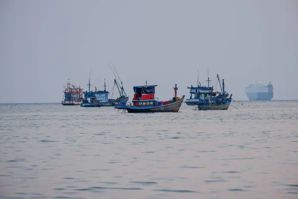Viele Fischerboote Zum Fischen — Stockfoto