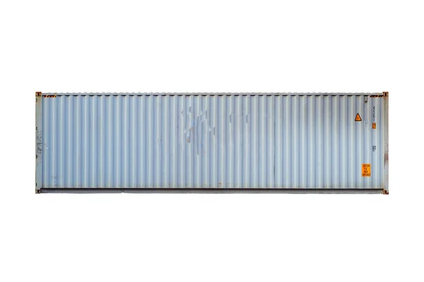 Witte Containers Witte Achtergrond Voor Eenvoudige Montage — Stockfoto