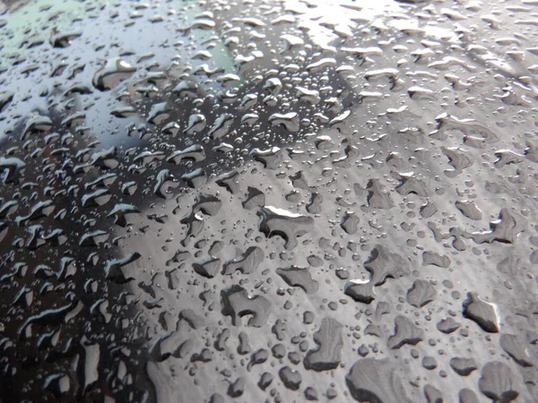 Vattendroppar Bilen Efter Regnet — Stockfoto