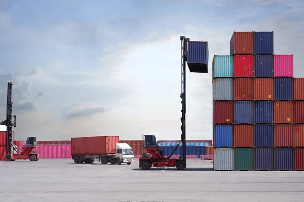 Containers on the jetty International shipping