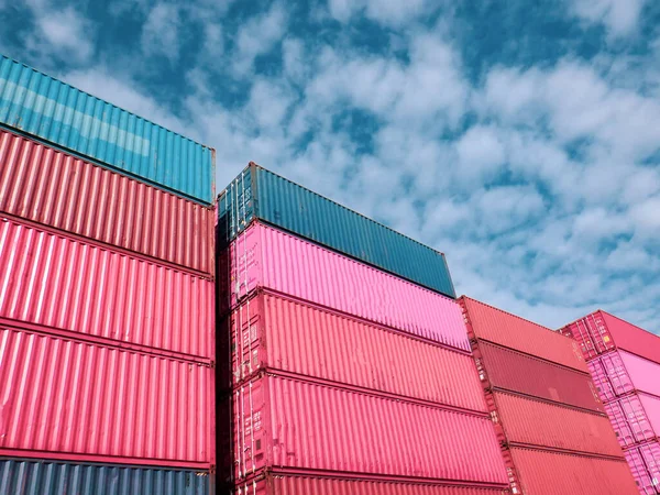 Container Yard Blå Himmel För Bokstäver — Stockfoto