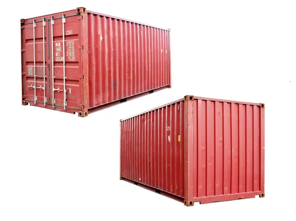 Container View Front Side Trim Vit Bakgrund För Att Vara — Stockfoto