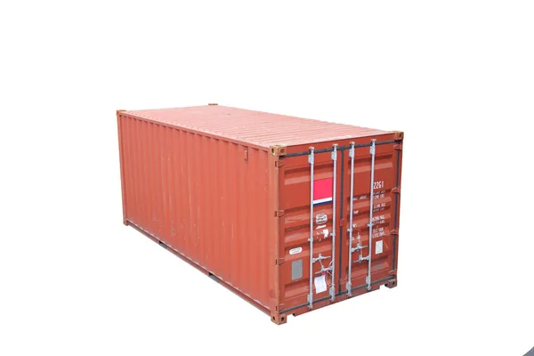 Conteneur Rouge Fond Blanc Pour Faciliter Utilisation Travail Pour Importation — Photo