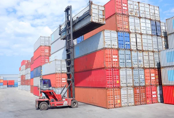 Containerumschlag Der Import Und Exportindustrie Von Häfen — Stockfoto