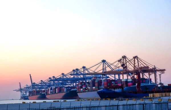 Przemysł Portowy Transport Morski Import Eksport Towarów Krajowych — Zdjęcie stockowe