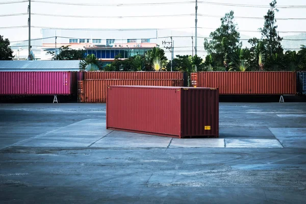 Container Nel Cantiere Container Vista Importazione Esportazione — Foto Stock