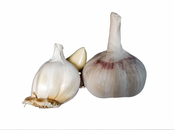 Knoblauch Auf Weißem Hintergrund Einfach Bedienen — Stockfoto