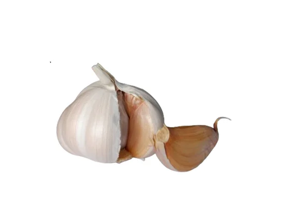 Knoblauch Auf Weißem Hintergrund Einfach Bedienen — Stockfoto