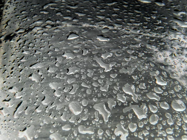 Gotas Agua Coche Después Lluvia —  Fotos de Stock