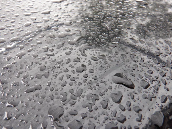 Gotas Água Carro Após Chuva — Fotografia de Stock