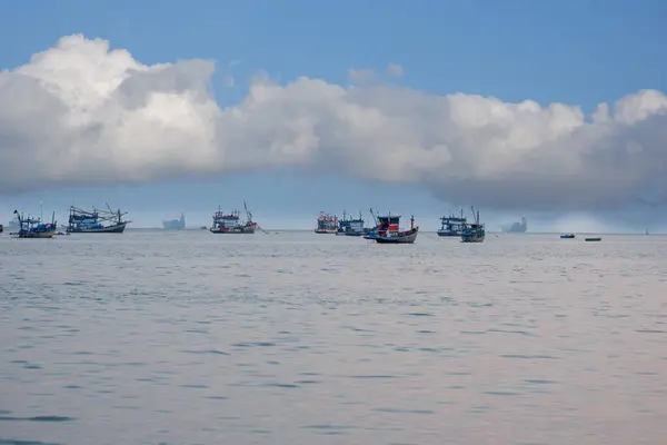 Viele Fischerboote Zum Fischen — Stockfoto