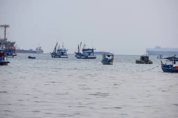 Viele Fischerboote Zum Fischen — Stockfoto