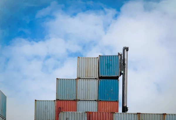 Containerstaplar Containervarvet Syn Transport Och Industri — Stockfoto