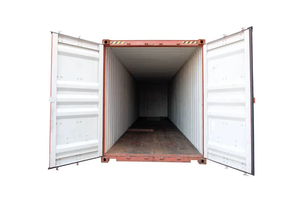 Vista Interior Recipiente Abra Porta Importar Exportar Conceito — Fotografia de Stock