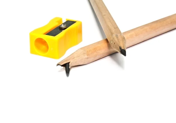 Pencil with a pencil sharpener — Stock Photo, Image