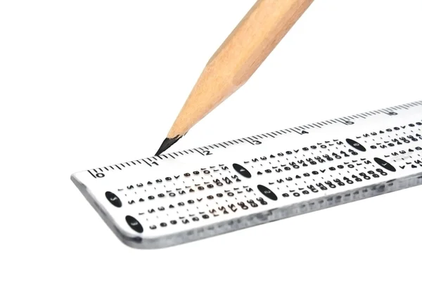 A pencil and a ruler — Stock Photo, Image