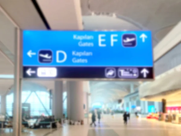 Blurry Airport Hall Gate Sign — Stock Photo, Image