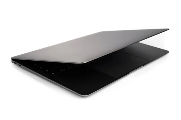 Branded Modern Slim Laptop Λευκό Φόντο Εξαιρετικά Λεπτό Σημειωματάριο — Φωτογραφία Αρχείου