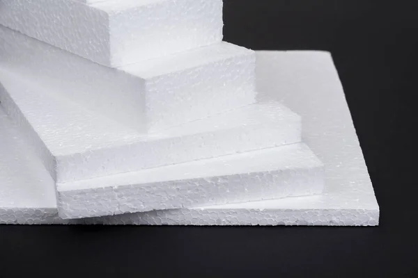 Stack Polystyrene Insulation Boards Polystyrene Plates Warehouse — 스톡 사진