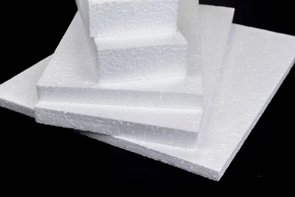 Stack Polystyrene Insulation Boards Polystyrene Plates Warehouse — Photo