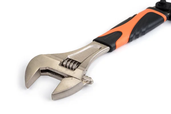 Adjustable Wrench Key White Background —  Fotos de Stock