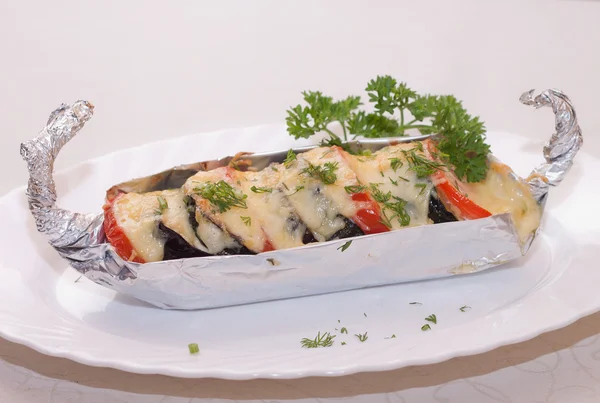 Aubergine met kaas — Stockfoto