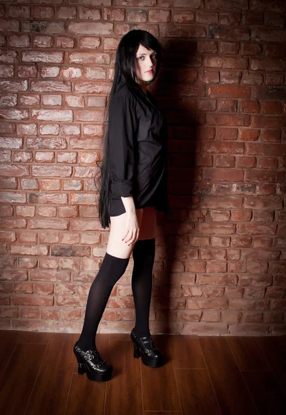 Erotic girl in stockings — Stock Photo, Image